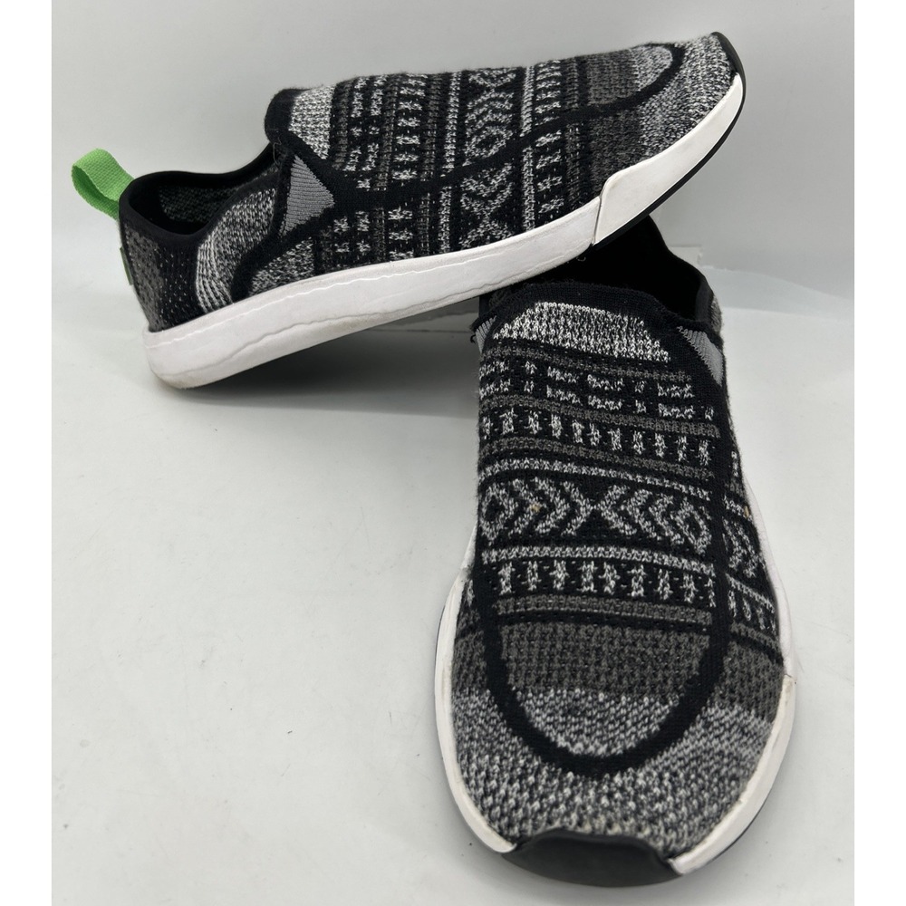 Sanuk China Quest Knit Slip‎ On Shoes Black And Grey Mens Size 8 Women's 9